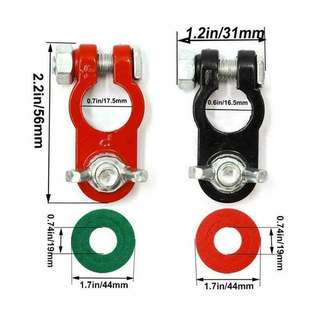 Morsetti Batteria Auto In Ottone - Set 2 Pezzi Per Terminali Positivo E Negativo - Foto 11