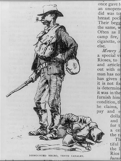 Photo:Dismounted Negroe,10th Cavalry,1886,Frederic Remington