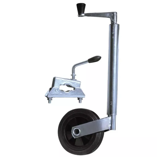 Wiltec Roue jockey Charge lourde d'appui max 540kg Roulette avant Voitures  Remorques avec manivelle