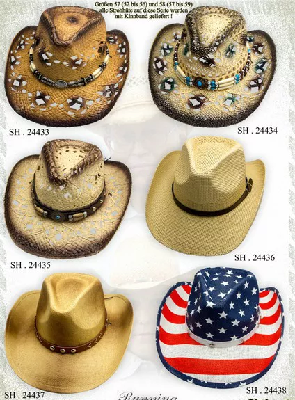 1 Stück Cowboy Hut Strohhut Tex Mex,Western Hat,Country Mütze Trapper Cap USA