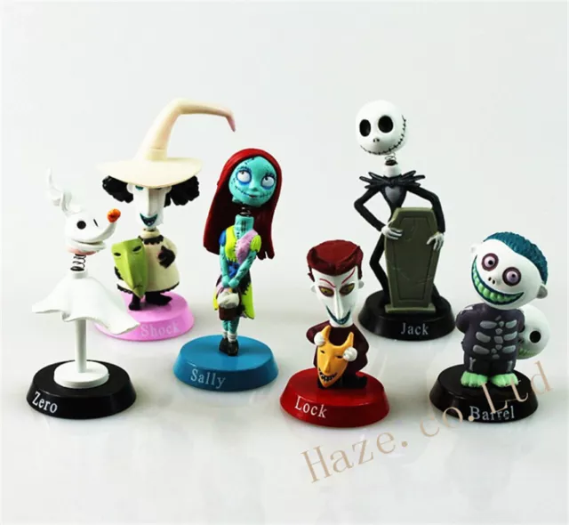 6pcs Nightmare Before Christmas Jack Skellington Figur Modell Spielzeug