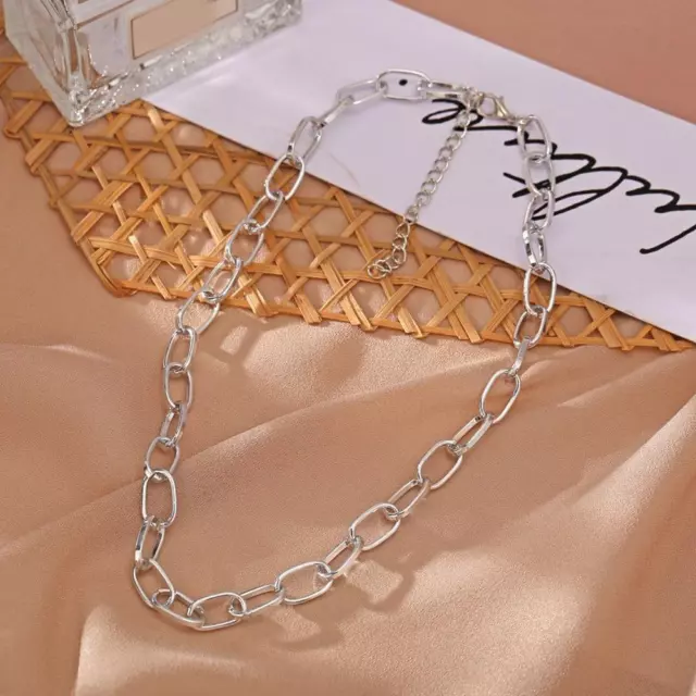 Women Necklace Paperclip Chain Link Personalized Fashionable Splicing Neckl Y1D6