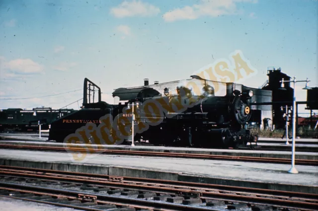 Vtg 1952 Duplicate Train Slide 6379 Pennsylvania Engine Atlantic City NJ X6P074