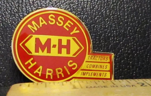 MH Massey Harris Tractor Combine Implements Trademark Logo Hat Cap Lapel Pin