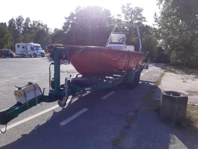 Boot Motorboot Rettungsboot Feuerwehrboot mit AB 90PS und Trailer 2