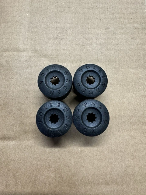 WHEEL NUT COVERS FOR VW TRANSPORTER T5 T5.5 2003-2015 BOLT CAPS 19mm BLACK TOOL £13.49 - UK