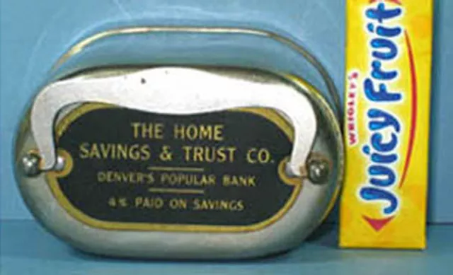 Old Denver Satchel Toy Bank Nic/Steel Sm Cute ***On Sale***Ci475