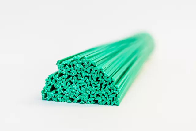 PP Plastic welding rods (3mm) green, pack of 30 pcs /triangular shape/