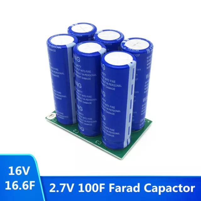 6PCS 100F Single/Double Row Farad Capacitor Super Capacitor 16V 16.6F Automotive