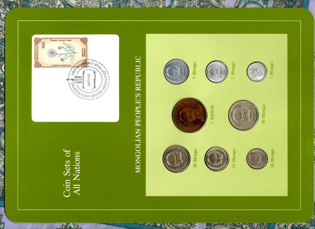 Coin Sets of All Nations Mongolia 1971-1981 UNC 2,5,50 Mongo 1980 Tugrik 1971