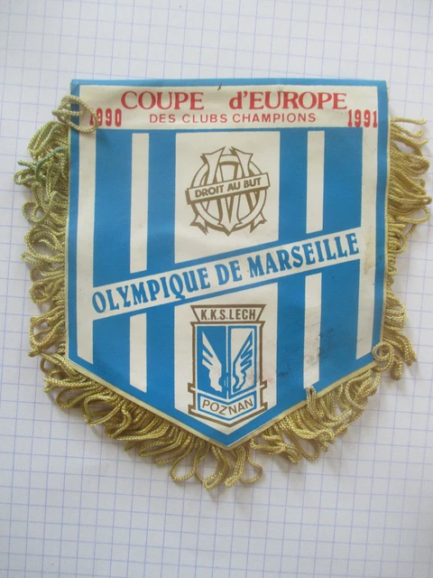 Fanion Olympique De Marseille Sous Polybag – Officiel, Noir, Mixte Enfant Et Adulte, Pour Les Vrais Supporters