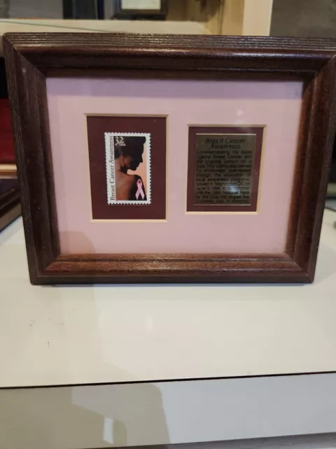 Breast Cancer Awareness Stamp In A Picture Frame.