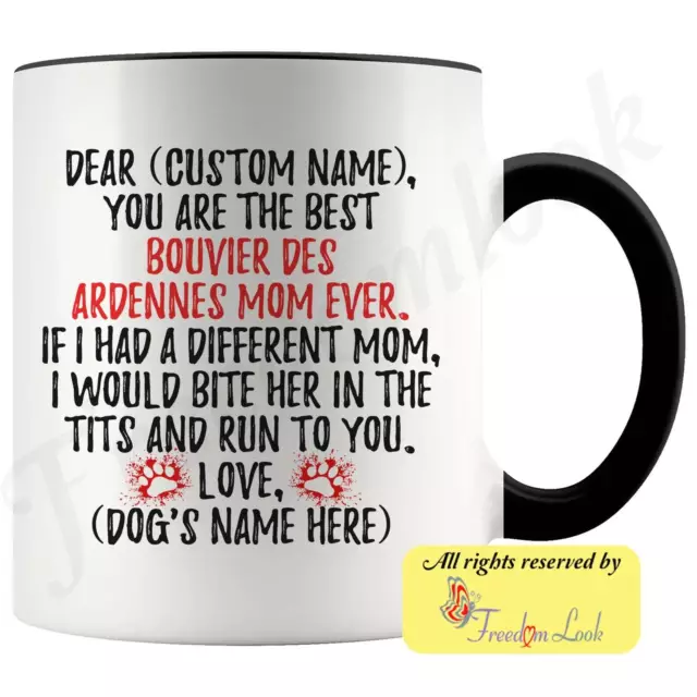 Personalized Bouvier Des Ardennes Mom Gifts Ardennes Cattle Dog Owner Coffee Mug