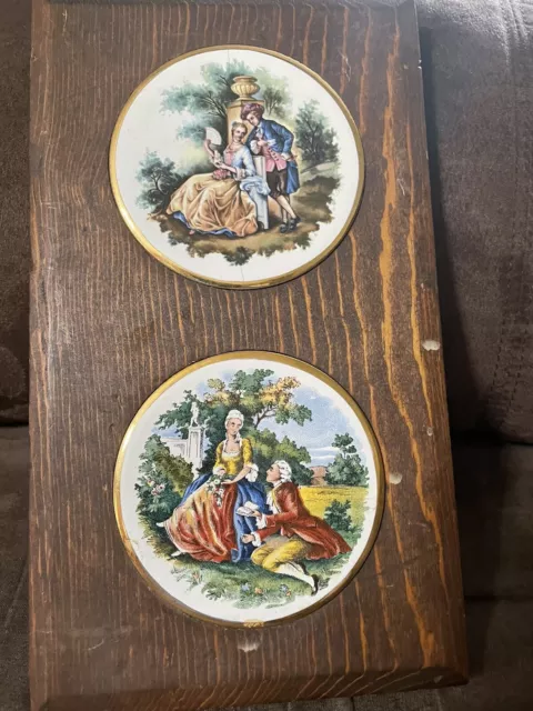 VTG H&R Johnson Ceramic Tile England Wood Hanging