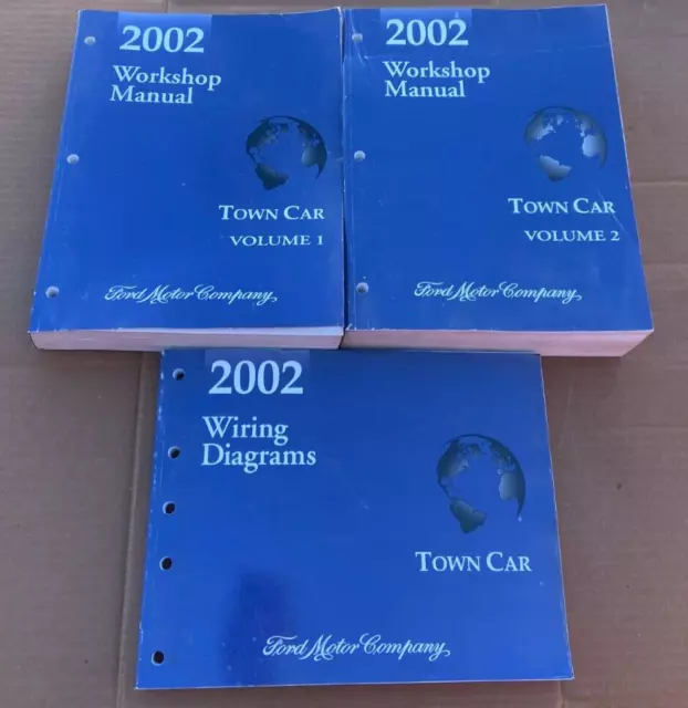 3 Book Set!! 2002 Ford Lincoln Town Car Service Workshop Repair Manuals & EWD