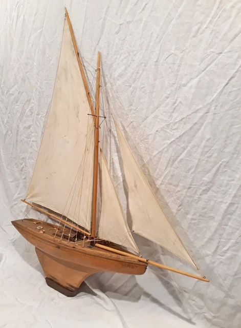 1935 CANOT VOILIER DE BASSIN BATEAU NOVA ACAJOU VERS