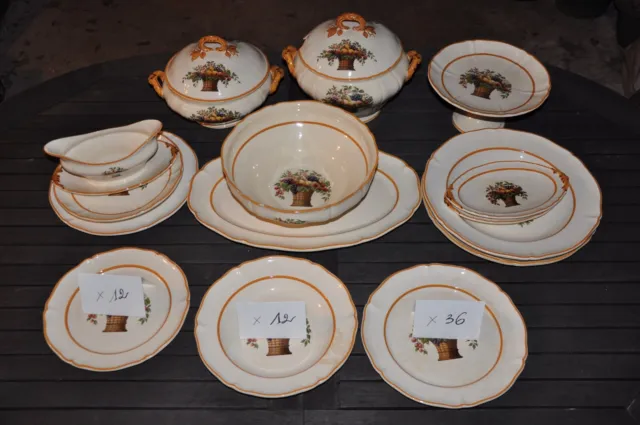 service de table porcelaine ancien de 72 piéces