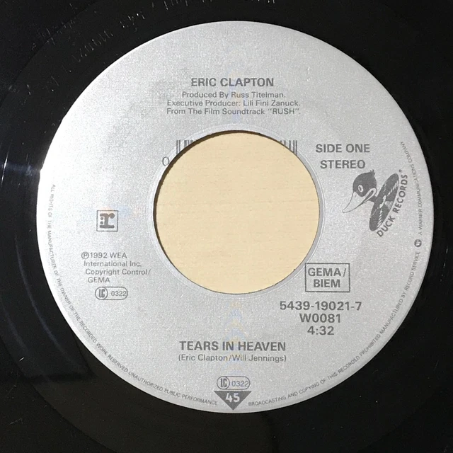 ERIC CLAPTON Tears In Heaven / White Room Vinyle 7