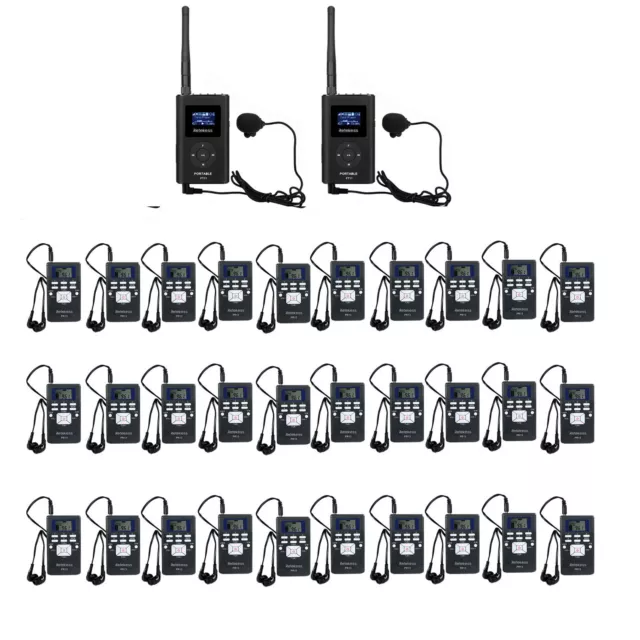 Retekess Wireless Tour Guide System 2 Transmitter 30 Receiver Meeting Government