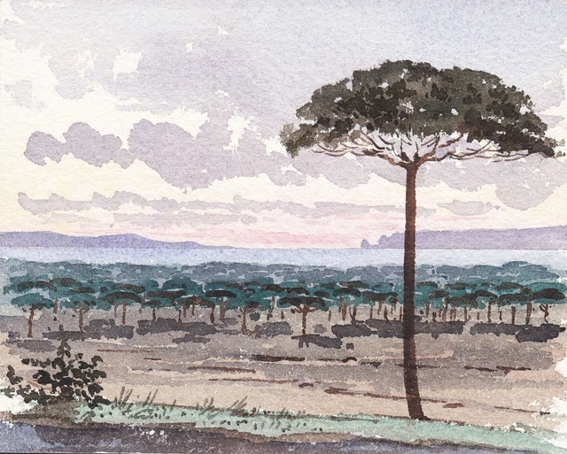 VILLAGE AUX GRANDS ARBRES PAYSAGE - TABLEAU ANCIEN Girard Mond (1892