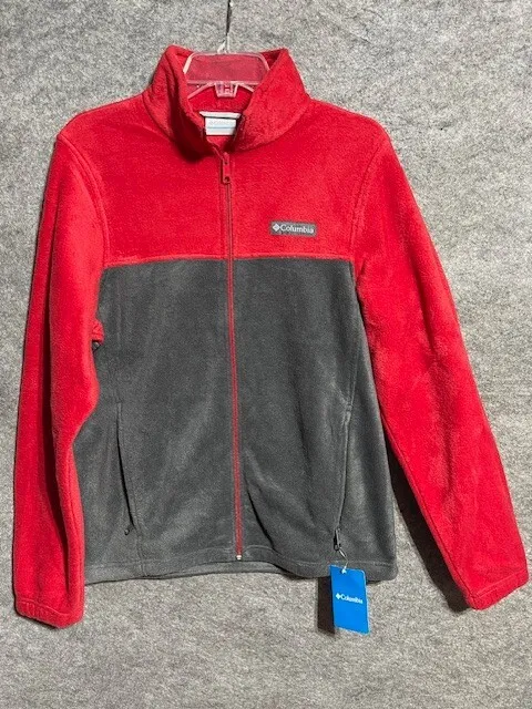 Columbia Granite Mountain Fleece Jacket Mens S Full Zip Thermal Outdoor Red Gray