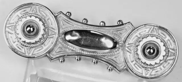 Hallmark Birmingham 1883. Stunning Victorian sterling silver Etruscan brooch 2