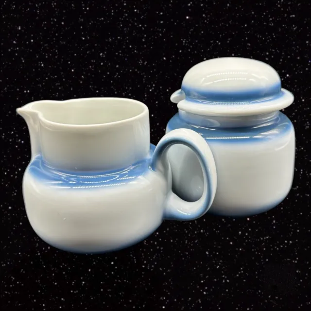 Arzberg Hutschenreuther Gruppe Germany Sugar Cramer Set Porcelain Blue White