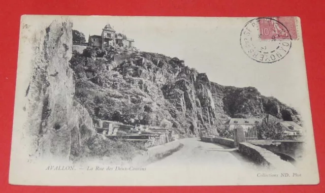 Cpa Carte Postale 1905 Avallon La Rue Des Deux Cousins Yonne 82 Bourgogne
