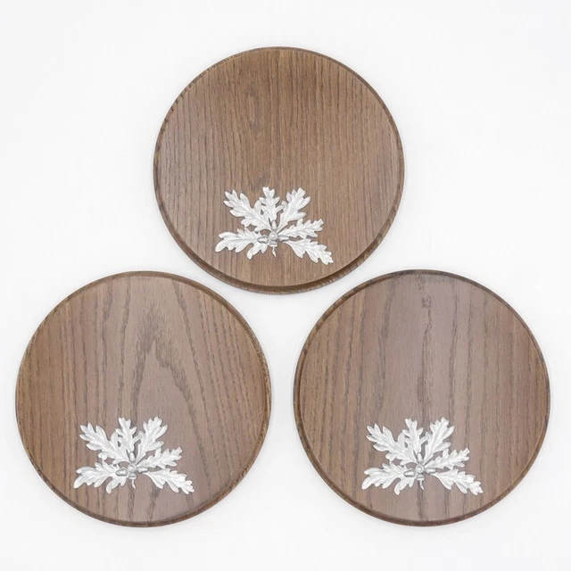 3x Placa de Jabalí Tablero Keiler Redondo Braun Af 17cm 3 Hoja Roble Portada 6