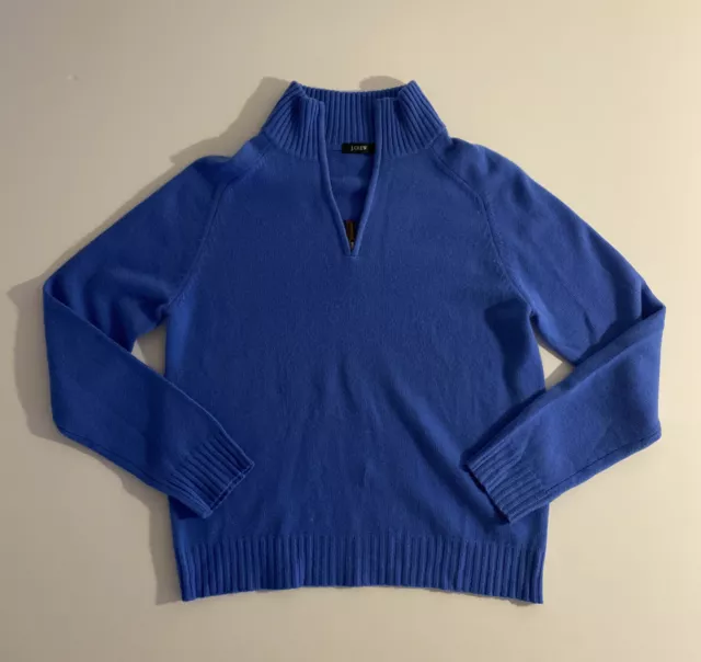 Cashmere 1/4 Zip Mens Sweater - Bright Blue (M) JCrew Sample