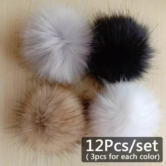 40Pcs Fluffy Faux Ball Fur Pompom 10cm Fur Pom Poms Ball For DIY