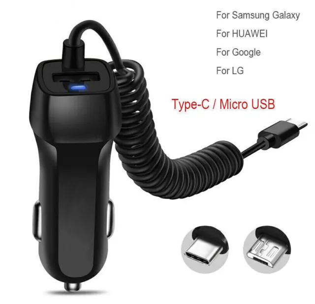 FAST Rapid Car Charger Type C Micro USB Charging For Android Samsung Cell Phone