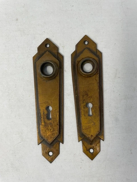 Vintage Door Plate Cover Lot of 2 7" x 1.75" Door Knob Key Hole Lot of 2