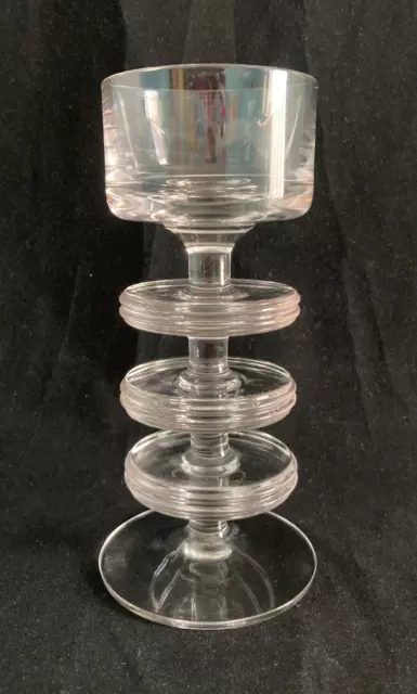 Stunning Wedgwood Sheringham 3 Ring Clear Glass Candlestick By Stennett Wilson