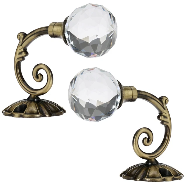 1 Pair crystal holdbacks Crystal Glass Curtain Clothes Towel Hook Hanger Hardwar