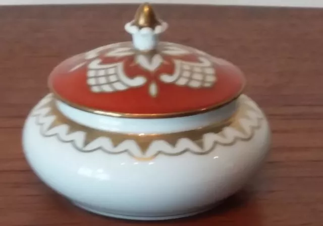 Art Deco Deckeldose Golddekor Gebr. Schoenau Hüttensteinach Thüringen um 1920