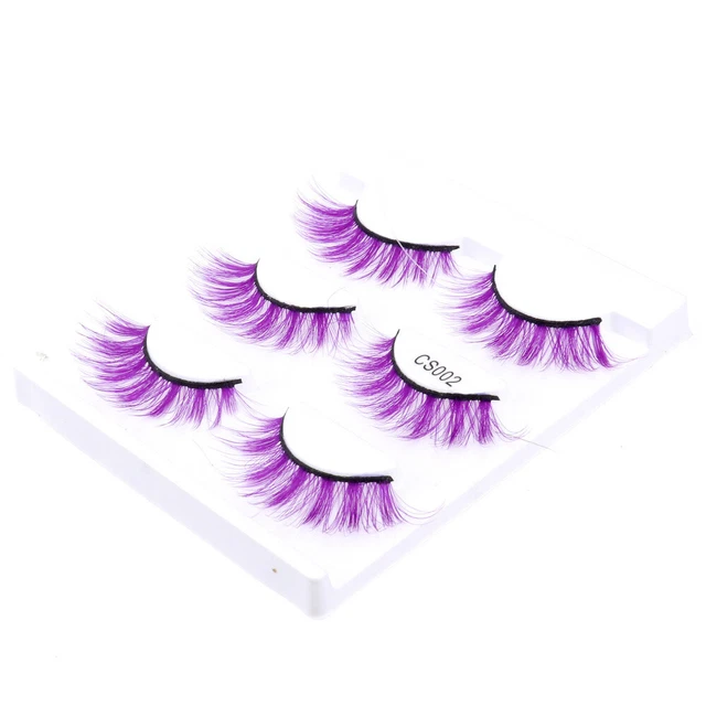 3 pares de pestañas postizas extensión de pestañas individuales Halloween