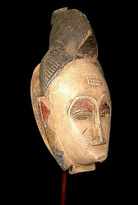 African Tribal Art Wooden Carved Mask Face Mask (Gu) 19th–mid-20th century 416
