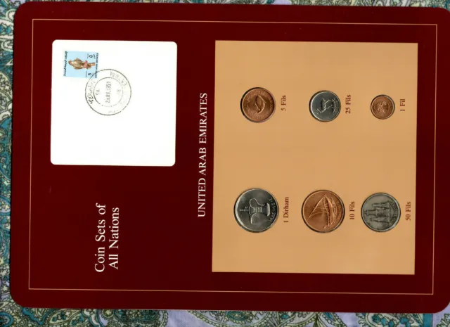 Coin Sets of All Nations UAE United Arab Emirates UNC 1973-1986 1.5.50 Fils 1973