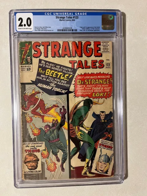 Strange Tales #123 CGC 2.0 from Aug 1964 Origin & 1st appearance of the Beetle