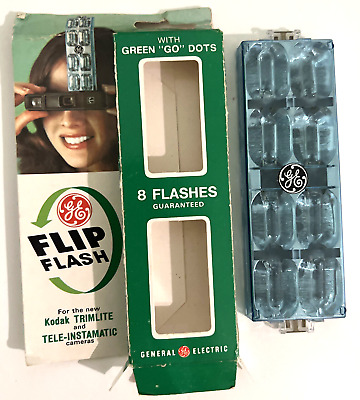 Vintage Ge Flip Flash CG-38A2 Kodak Trimlite & Tele-instamatic 8 flashes