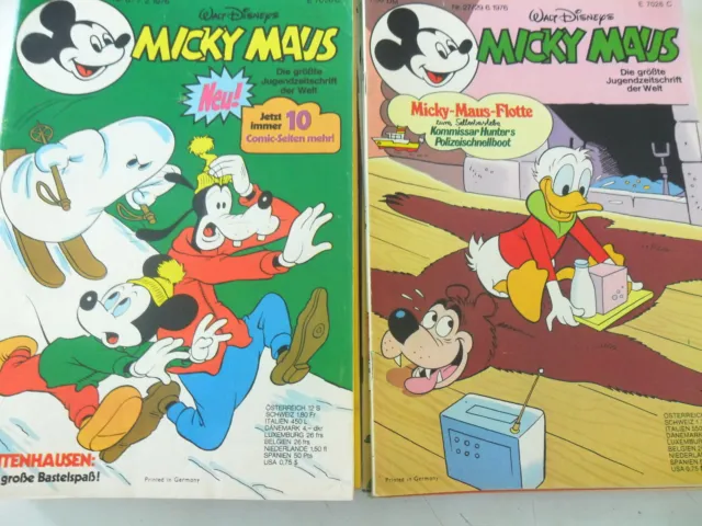 27 x Comic - Walt Disney - Micky Maus - 1976 - mit Beilagen - Paket -Z.2