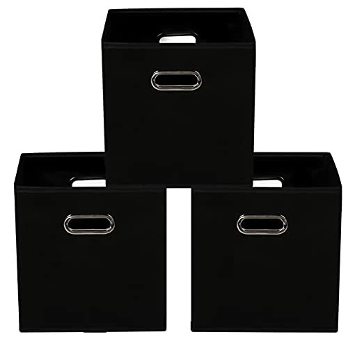 Yunkeeeper storage bins Cubes, Fabric Cube Organizer with Handle, Foldable