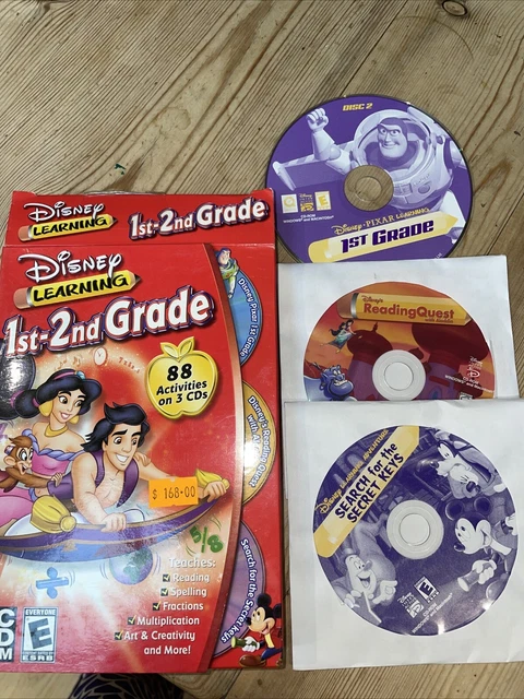 DISNEY LEARNING 1ST-2ND Grade Pc Cd Rom Includes Brain Games , Reading ...