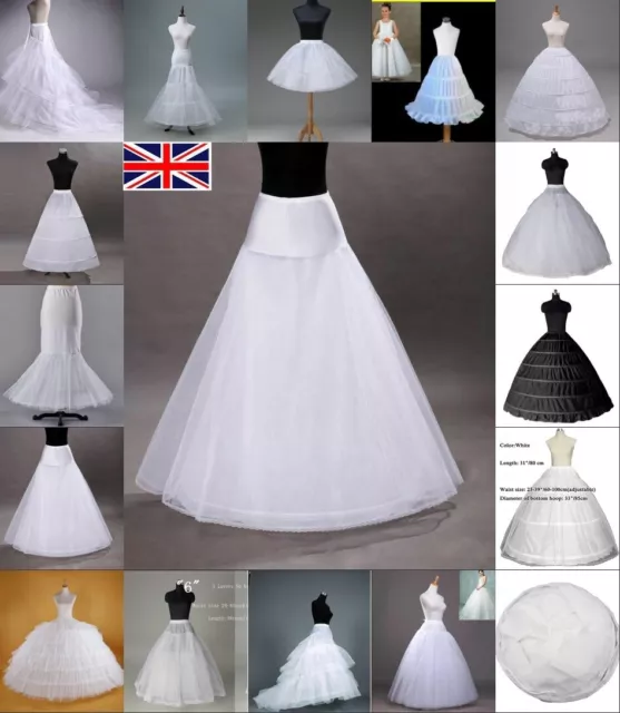 Uk Stock Rulta Wedding Bridal Dress Petticoat Hoop Underskirt Crinoline Skirt M1 2