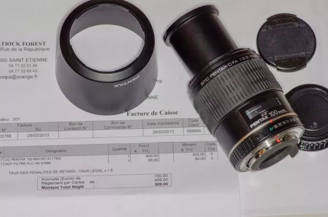 Objectif pour Reflex smc PENTAX-D FA 100mm f/2.8 Macro 