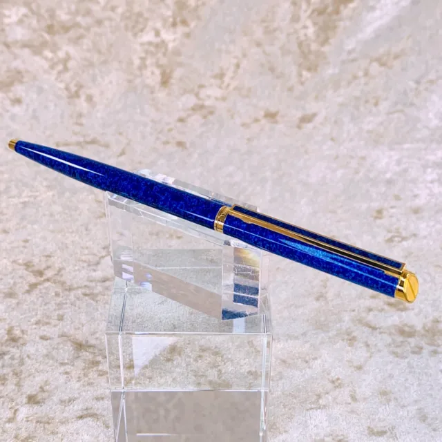 Vinitage Dunhill Ballpoint Pen Blue Marble Lacquer & Gold Finish