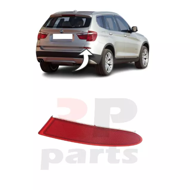 For Bmw X3 F25 10-17 New Rear Bumper Side Reflector Red Right 63147217316