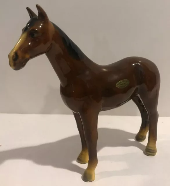 Vintage The Mortens Studio Royal Design Porcelain Standing Brown Quarter Horse