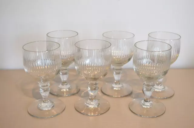 6 Anciens Verres à Vin Cristal de Baccarat  Modèle Renaissance Circa 1900 2